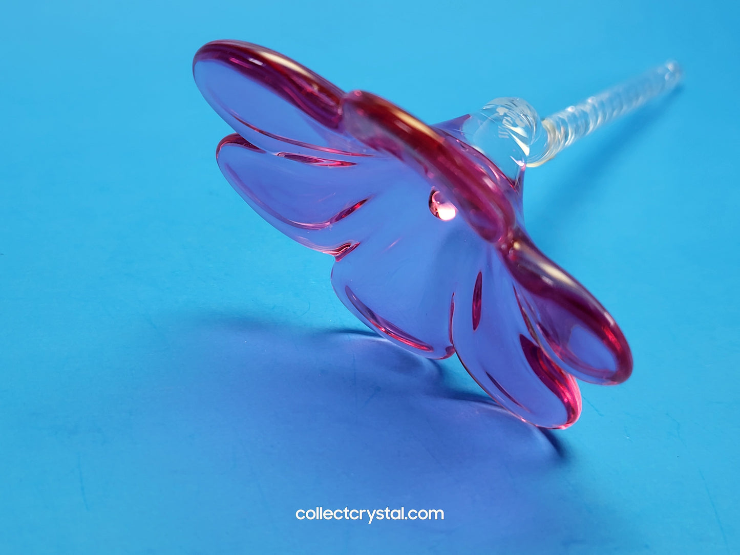WATERFORD 2015 CRYSTAL FLEUROLOGY Pink PANSY FLOWER 11” Sculpture # 40030400