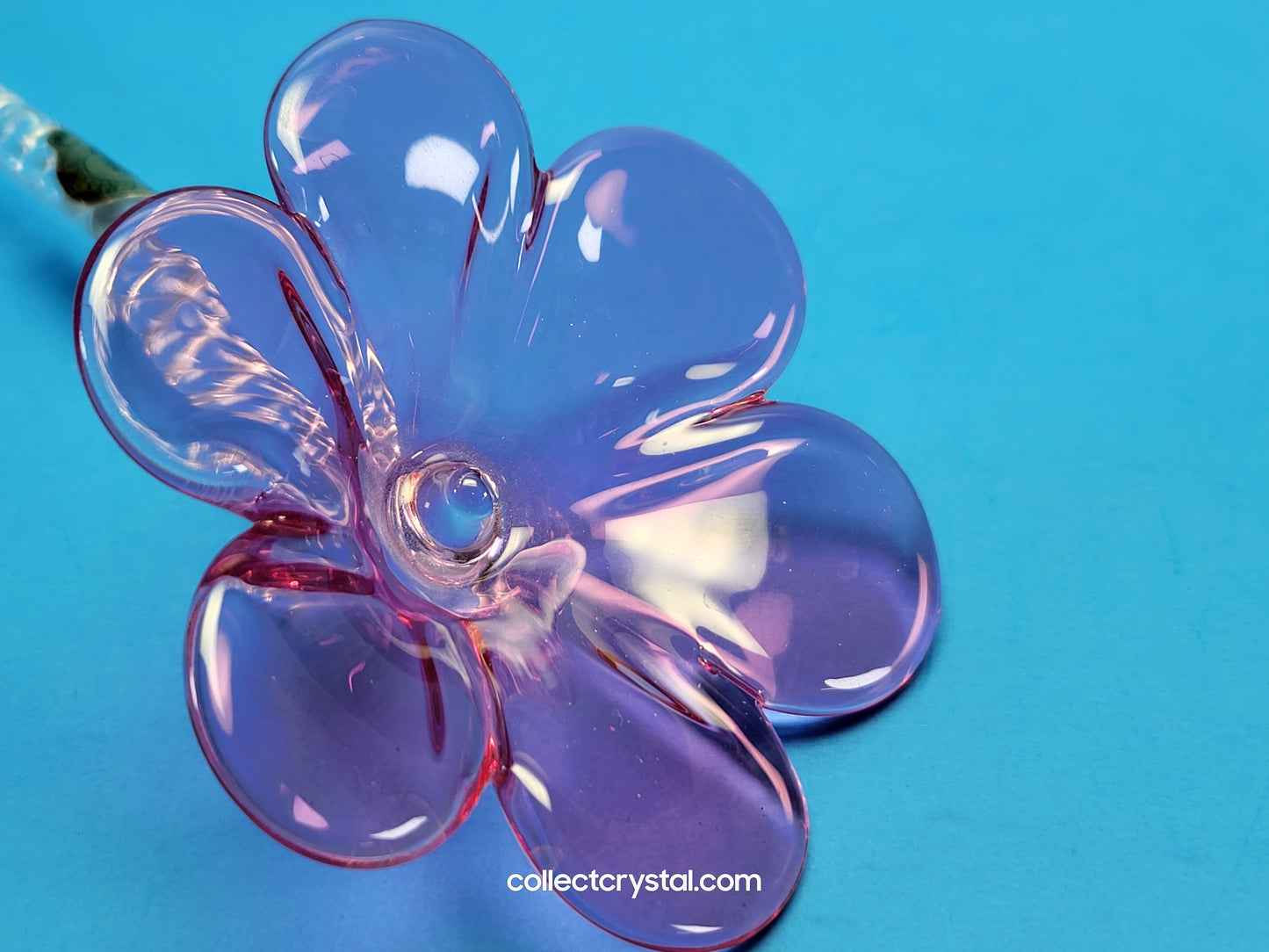 WATERFORD 2015 CRYSTAL FLEUROLOGY Pink PANSY FLOWER 11” Sculpture # 40030400