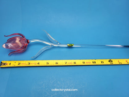 WATERFORD Crystal FLEUROLOGY 15" 2020 PINK TULIP - Sculptured Flower - # 1056562