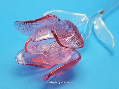 WATERFORD Crystal FLEUROLOGY 15" 2020 PINK TULIP - Sculptured Flower - # 1056562