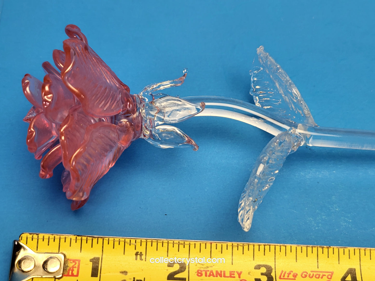 Waterford 2021 Fleurology small pink 8" long stem rose Flower # 1054996