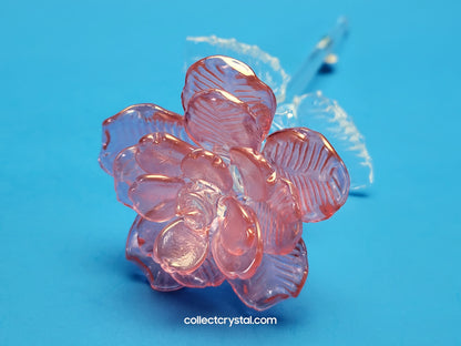 Waterford 2021 Fleurology small pink 8" long stem rose Flower # 1054996