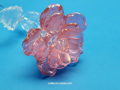 Waterford 2021 Fleurology small pink 8" long stem rose Flower # 1054996