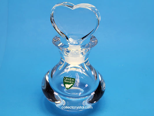 Orrefors Crystal Heart Stopper Perfume Bottle From Sweden