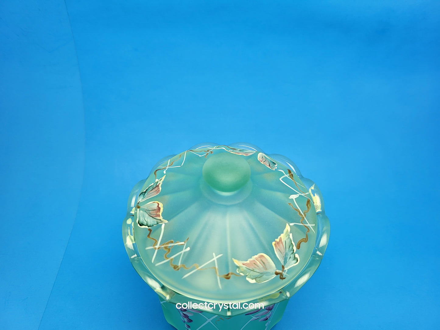 Fenton Designer Showcase Green Candy Dish w lid by Frances Burton LE 859/1950