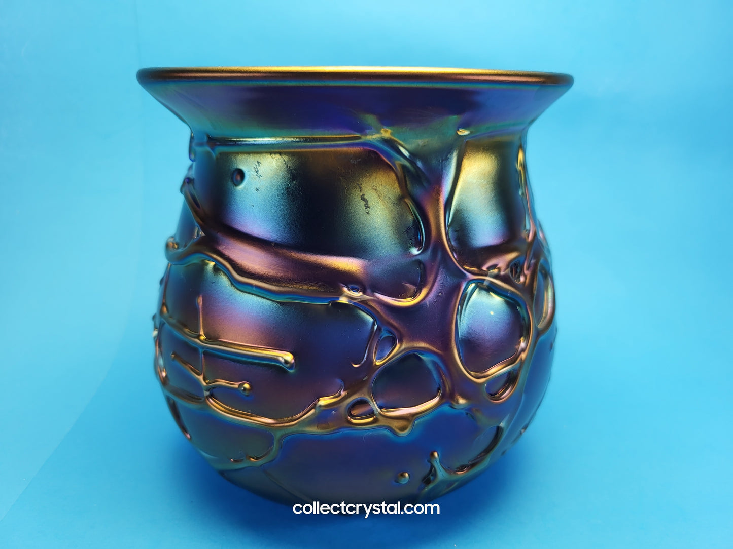 HAT Herb A. Thomas Hand Blown Artist Signed Iridescent Millefiori Art Glass Vase 6"