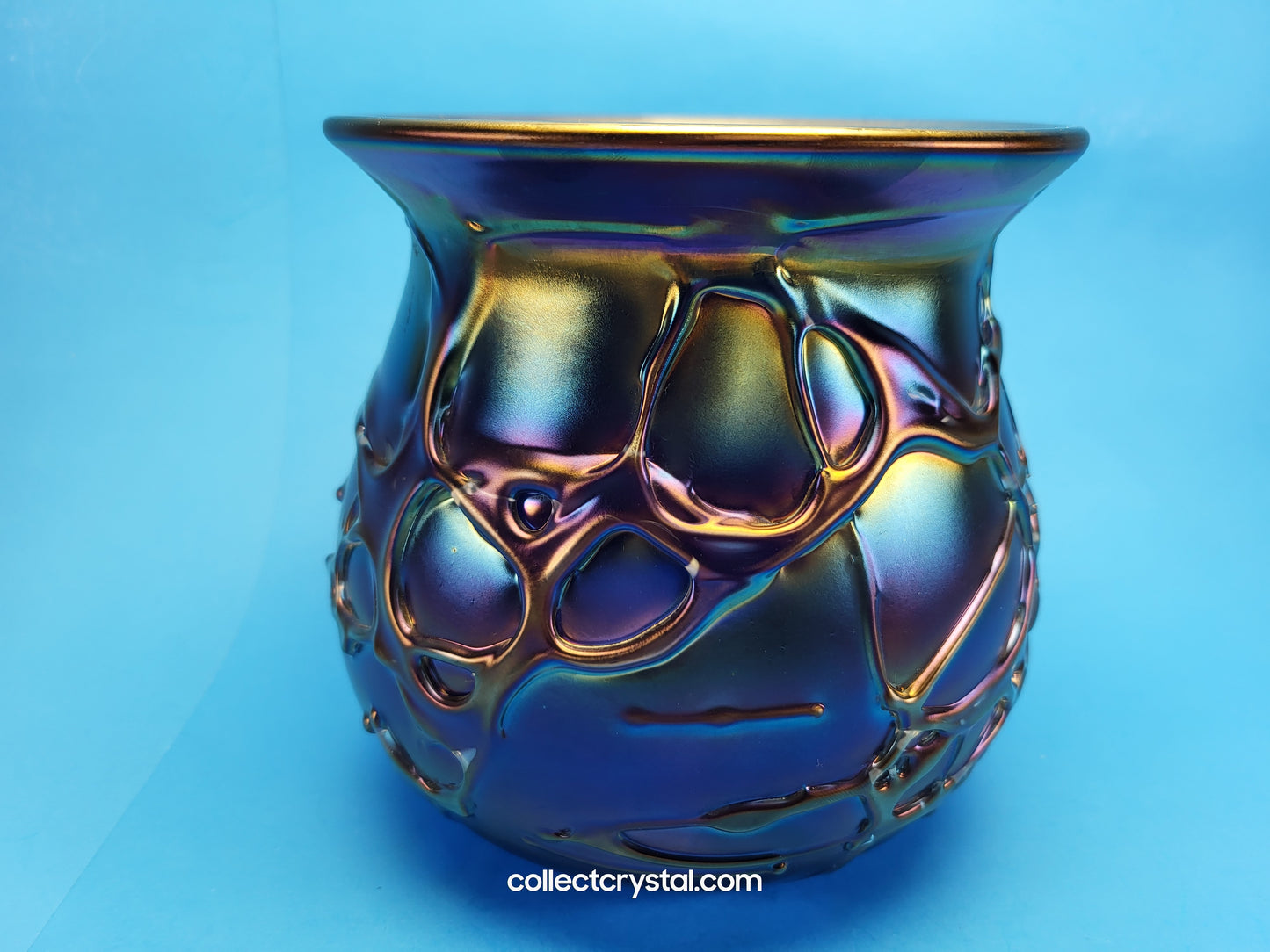 HAT Herb A. Thomas Hand Blown Artist Signed Iridescent Millefiori Art Glass Vase 6"