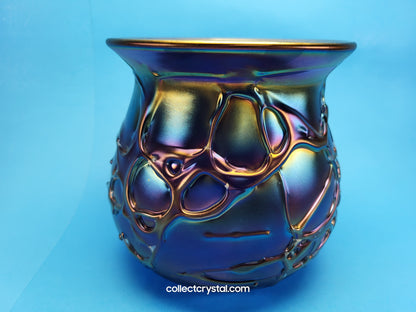 HAT Herb A. Thomas Hand Blown Artist Signed Iridescent Millefiori Art Glass Vase 6"