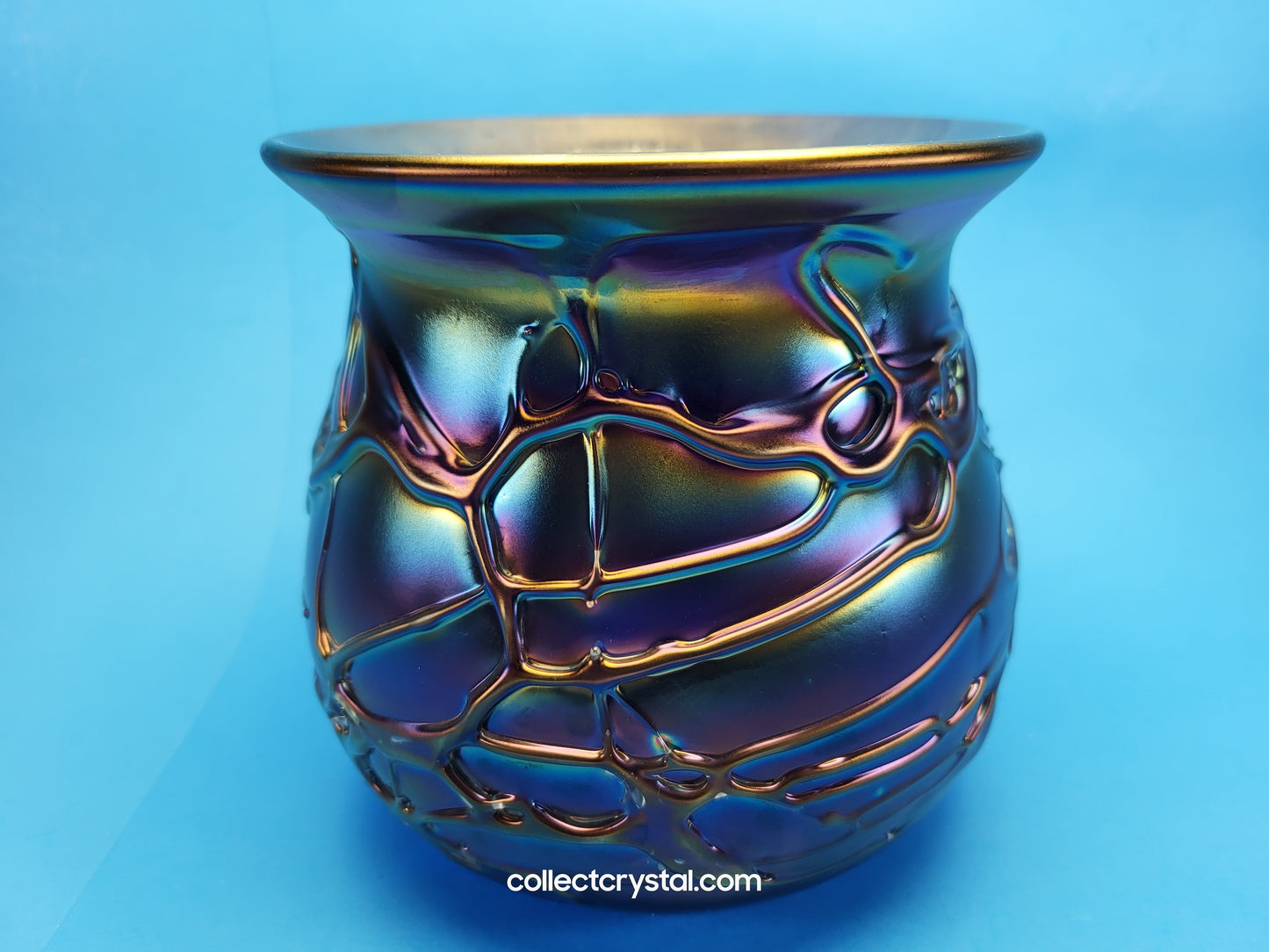 HAT Herb A. Thomas Hand Blown Artist Signed Iridescent Millefiori Art Glass Vase 6"