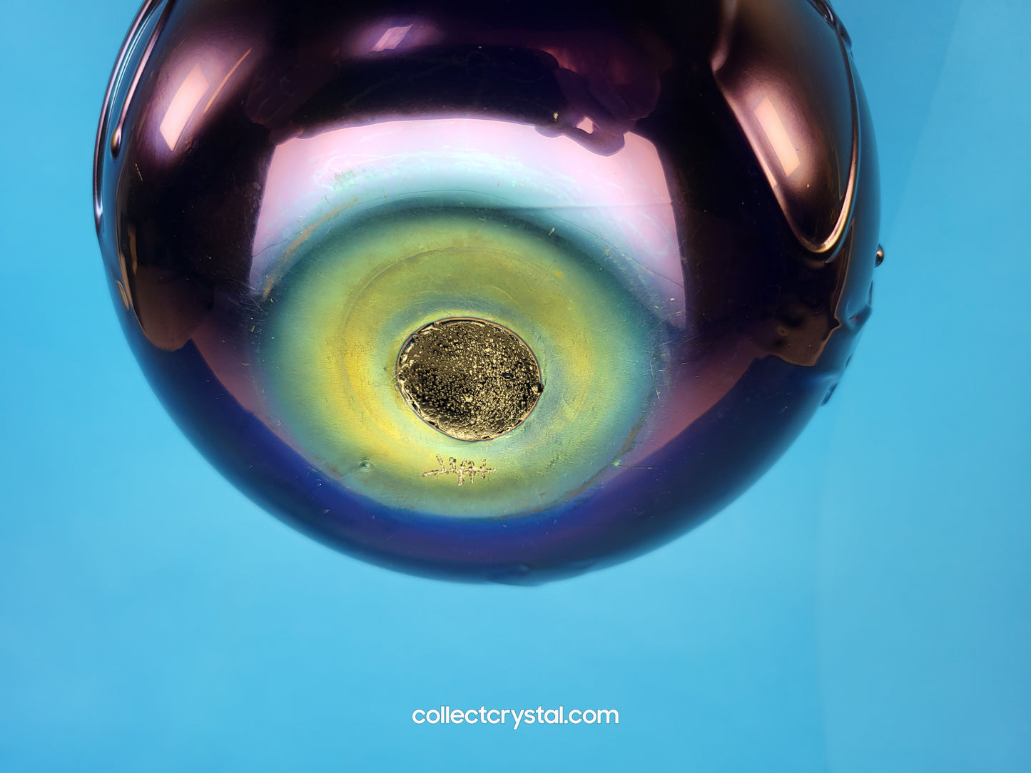 HAT Herb A. Thomas Hand Blown Artist Signed Iridescent Millefiori Art Glass Vase 6"