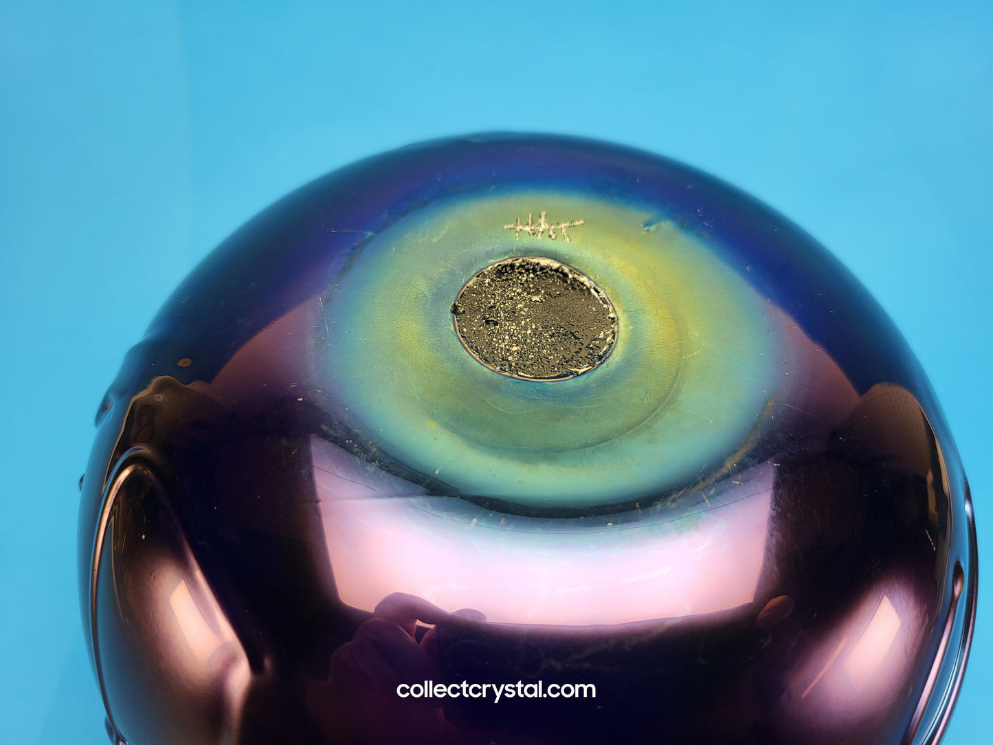 HAT Herb A. Thomas Hand Blown Artist Signed Iridescent Millefiori Art Glass Vase 6"