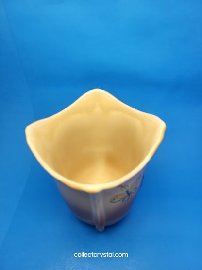 Fenton Pond Butterfly LE # 85 Chocolate Carmel Slag Glass Vase 2008 D Barbour