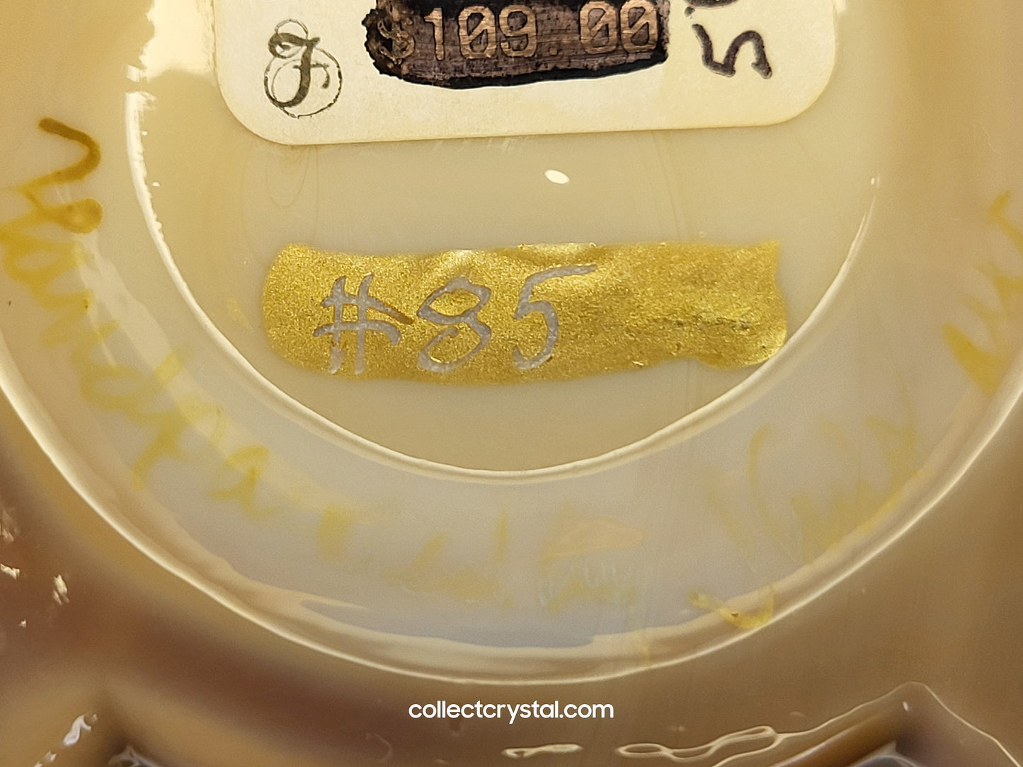 Fenton Pond Butterfly LE # 85 Chocolate Carmel Slag Glass Vase 2008 D Barbour