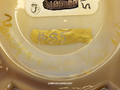 Fenton Pond Butterfly LE # 85 Chocolate Carmel Slag Glass Vase 2008 D Barbour