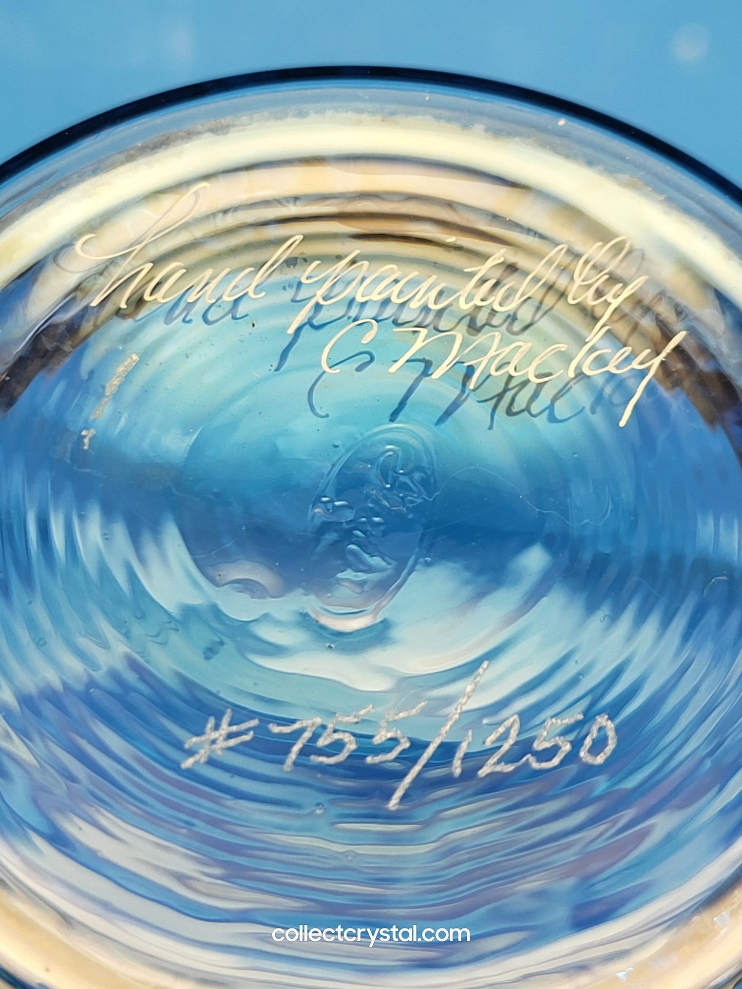 FENTON C. Mackey HP Mulberry Vase LE #  755 / 1250 Deep Purple W/Flowers 7 3/4"