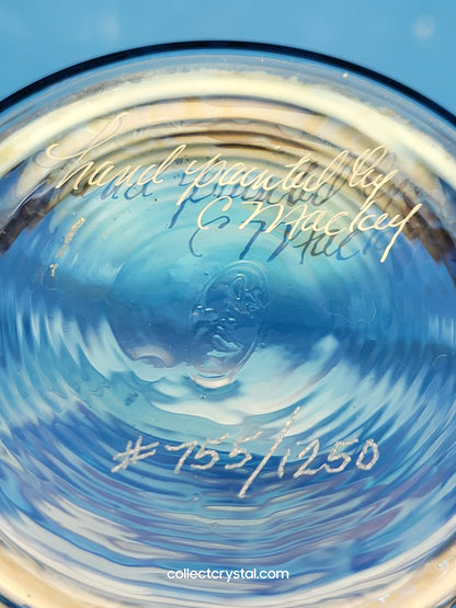 FENTON C. Mackey HP Mulberry Vase LE #  755 / 1250 Deep Purple W/Flowers 7 3/4"