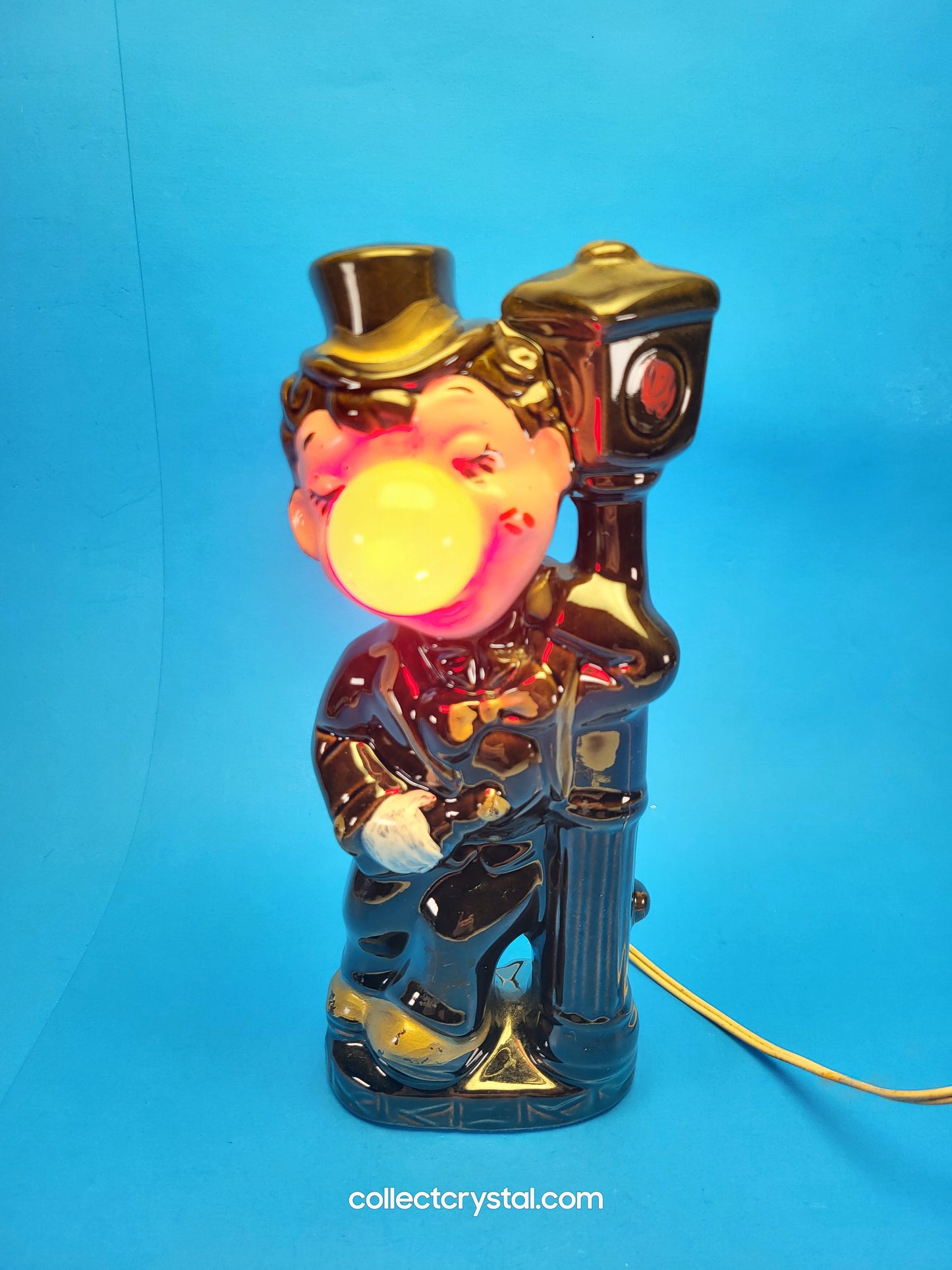 Drunk Hobo Clown Leaning On Light Lamp Post w/ Light Up Nose Works from 1950s