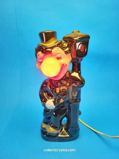 Drunk Hobo Clown Leaning On Light Lamp Post w/ Light Up Nose Works from 1950s