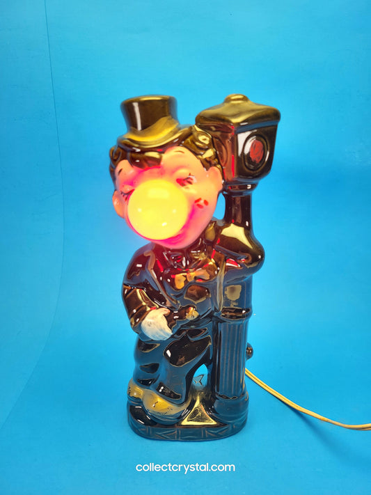 Drunk Hobo Clown Leaning On Light Lamp Post w/ Light Up Nose Works from 1950s