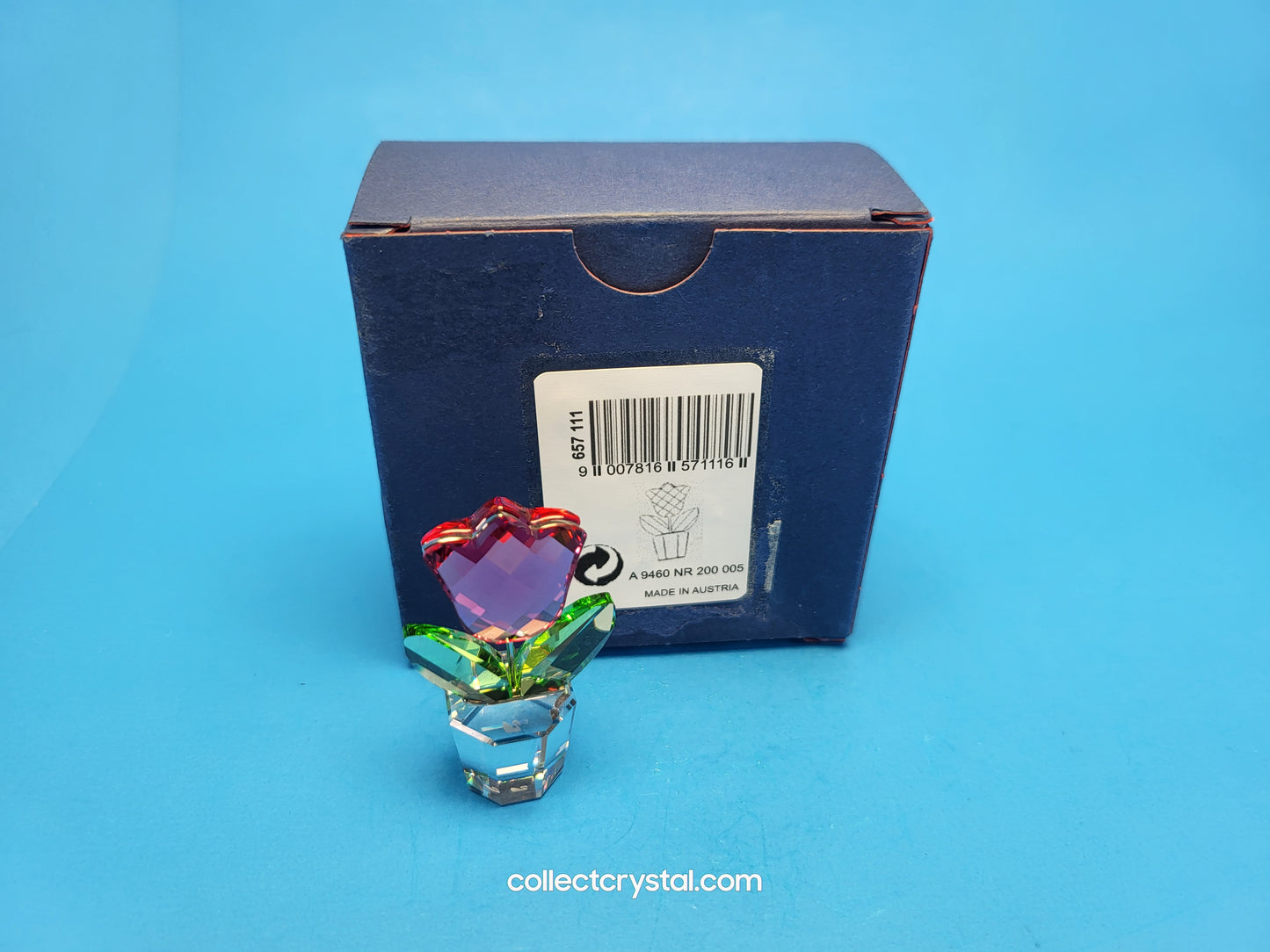 PINK TULIP HAPPY FLOWERS DREAMS in clear pot  # 657111 MIB small fig