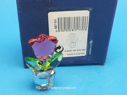 PINK TULIP HAPPY FLOWERS DREAMS in clear pot  # 657111 MIB small fig