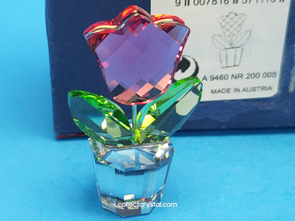 PINK TULIP HAPPY FLOWERS DREAMS in clear pot  # 657111 MIB small fig