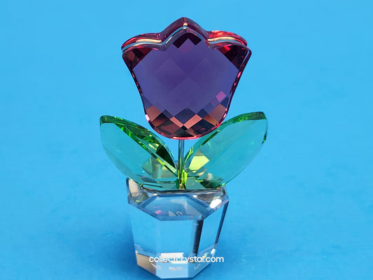 PINK TULIP HAPPY FLOWERS DREAMS in clear pot  # 657111 MIB small fig