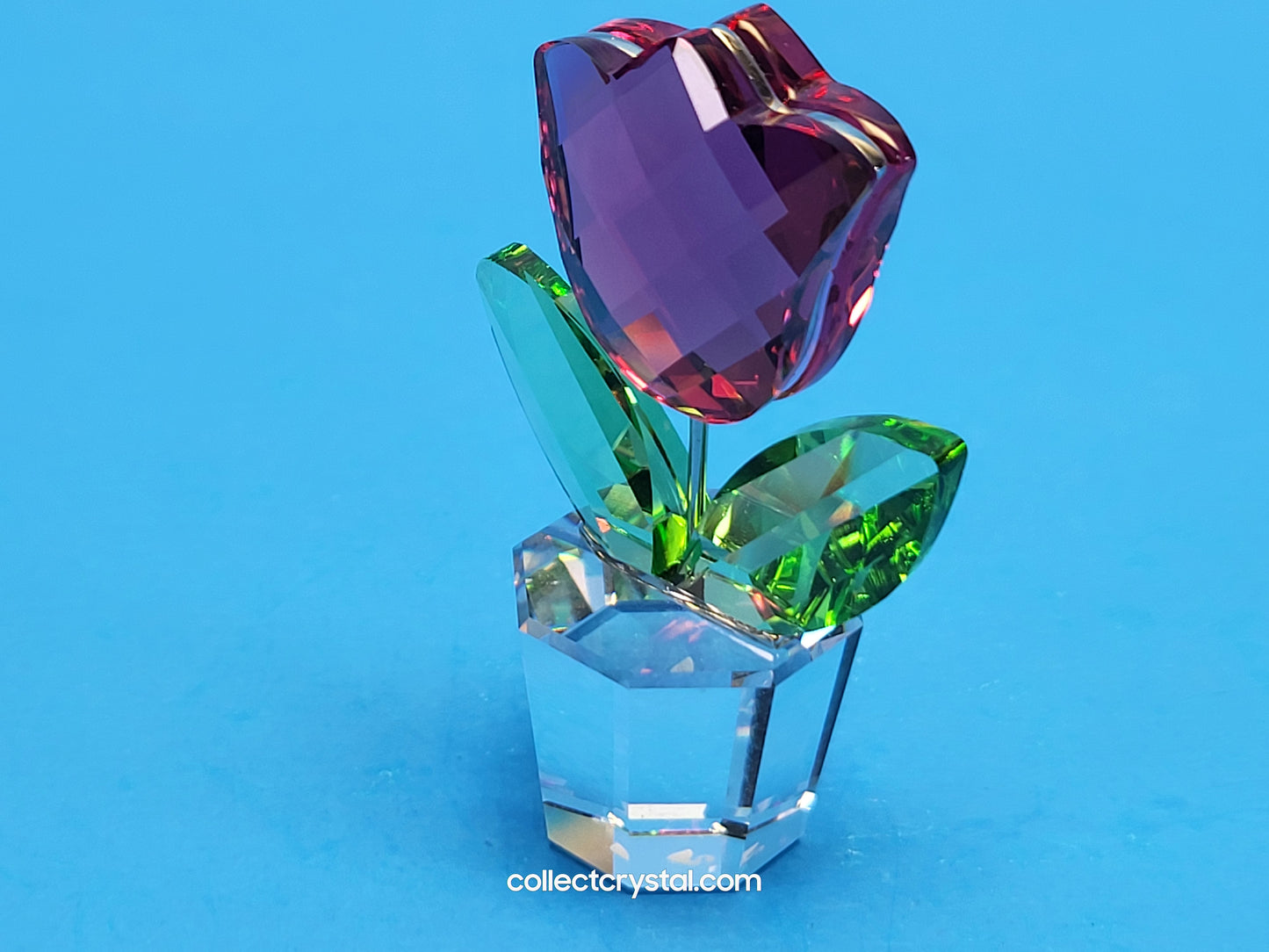 PINK TULIP HAPPY FLOWERS DREAMS in clear pot  # 657111 MIB small fig