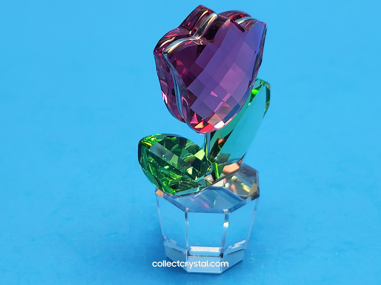 PINK TULIP HAPPY FLOWERS DREAMS in clear pot  # 657111 MIB small fig