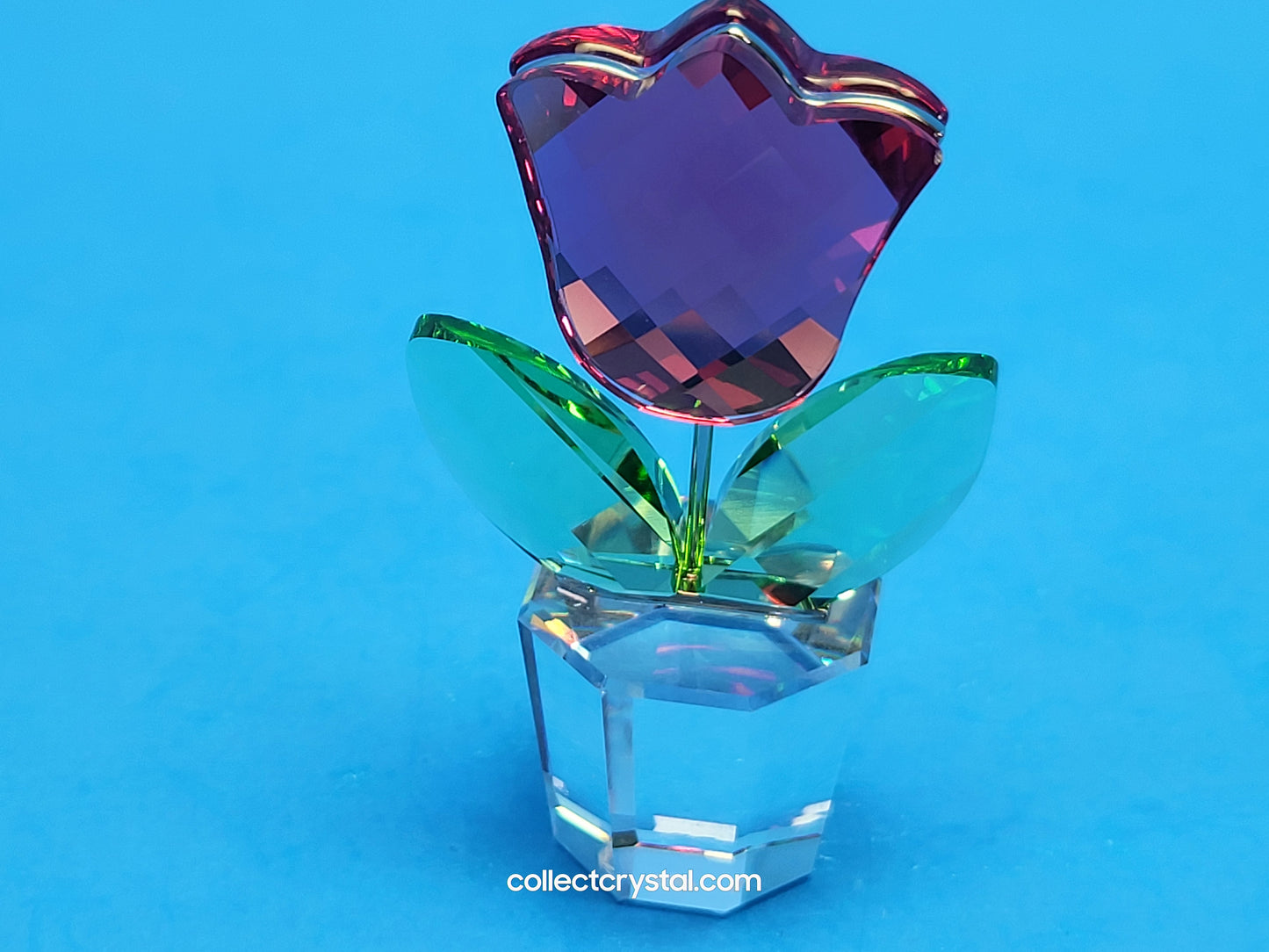 PINK TULIP HAPPY FLOWERS DREAMS in clear pot  # 657111 MIB small fig