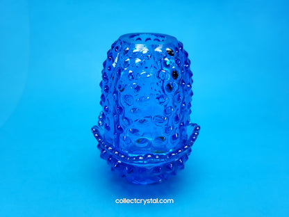 Fenton Blue Hobnail Pattern Fairy Lamp Vintage 4 1/2” Art Glass Colonial Light