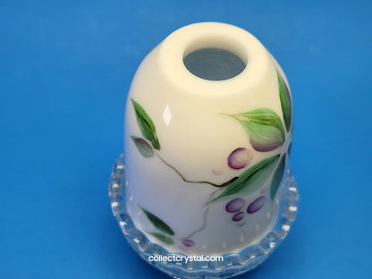 Fenton Glass Fairy Lamp Light w/ White Top & Clear bottom hp by K. Barley