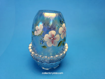 Fenton blue opalescent hp - S. Stephens blossoms fairy light lamp