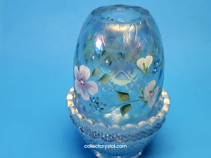 Fenton blue opalescent hp - S. Stephens blossoms fairy light lamp