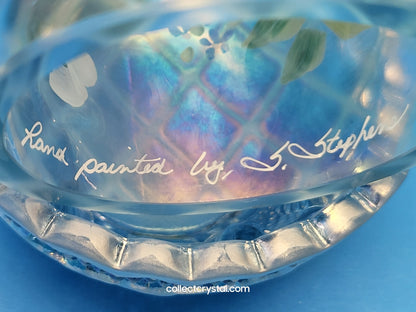 Fenton blue opalescent hp - S. Stephens blossoms fairy light lamp