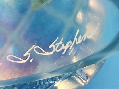 Fenton blue opalescent hp - S. Stephens blossoms fairy light lamp