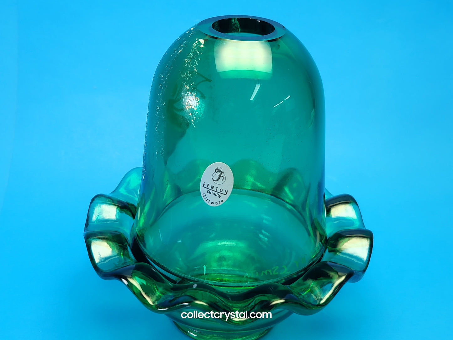 Fenton Fairy Light Lamp Glitter Angel Book Carols Emerald Green 2008 HP C. Smith