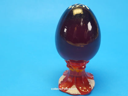 Iridescent Hand Painted Glass Pedestal Egg Floral 700 / 3000 S. Bryan