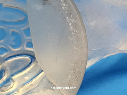 Lalique Frosted Crystal Sparrow Bird Figurine - Signed Lalique France Head Up