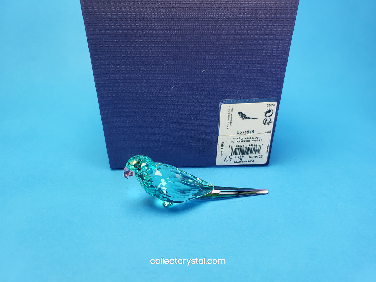 Jungle Beats Blue Parakeet Paco Bird Crystal Figurine # 5574519