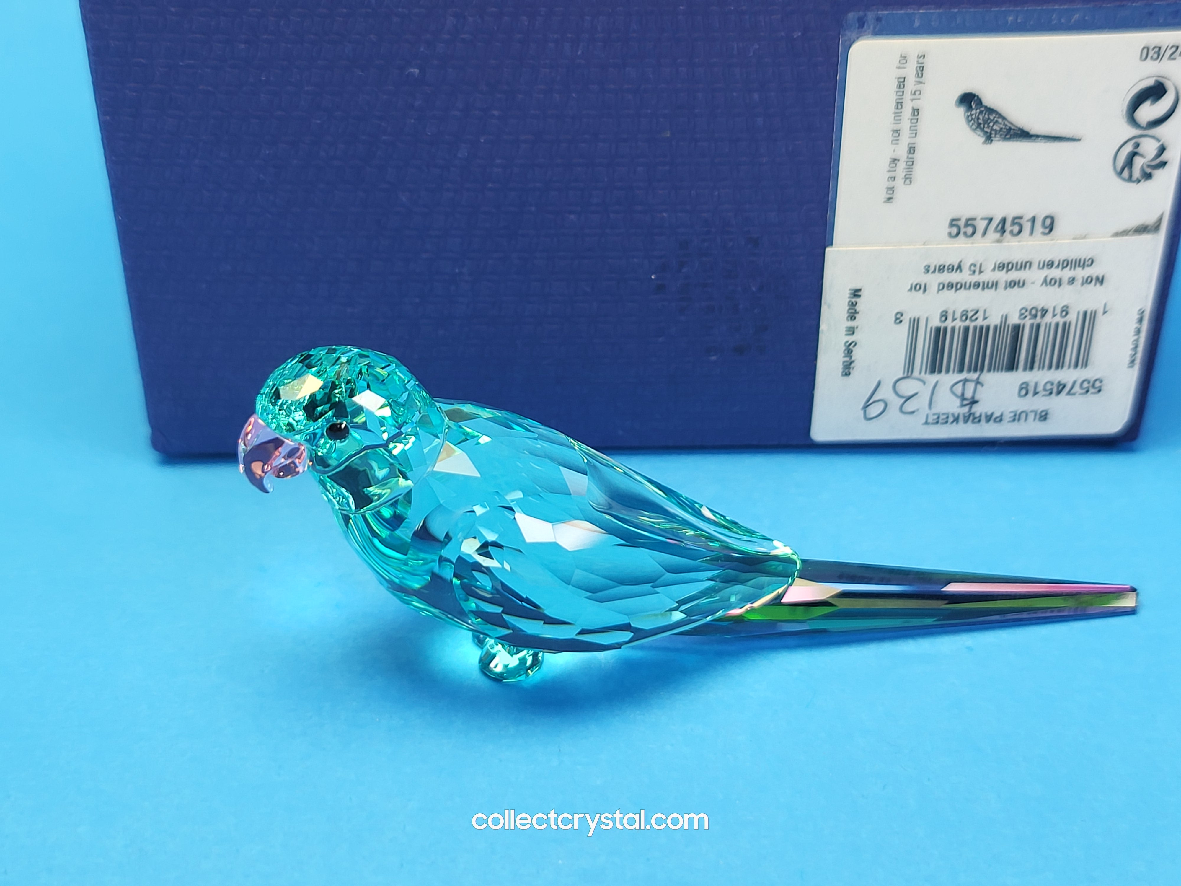 Jungle Beats Blue Parakeet Paco Bird Crystal Figurine # 5574519