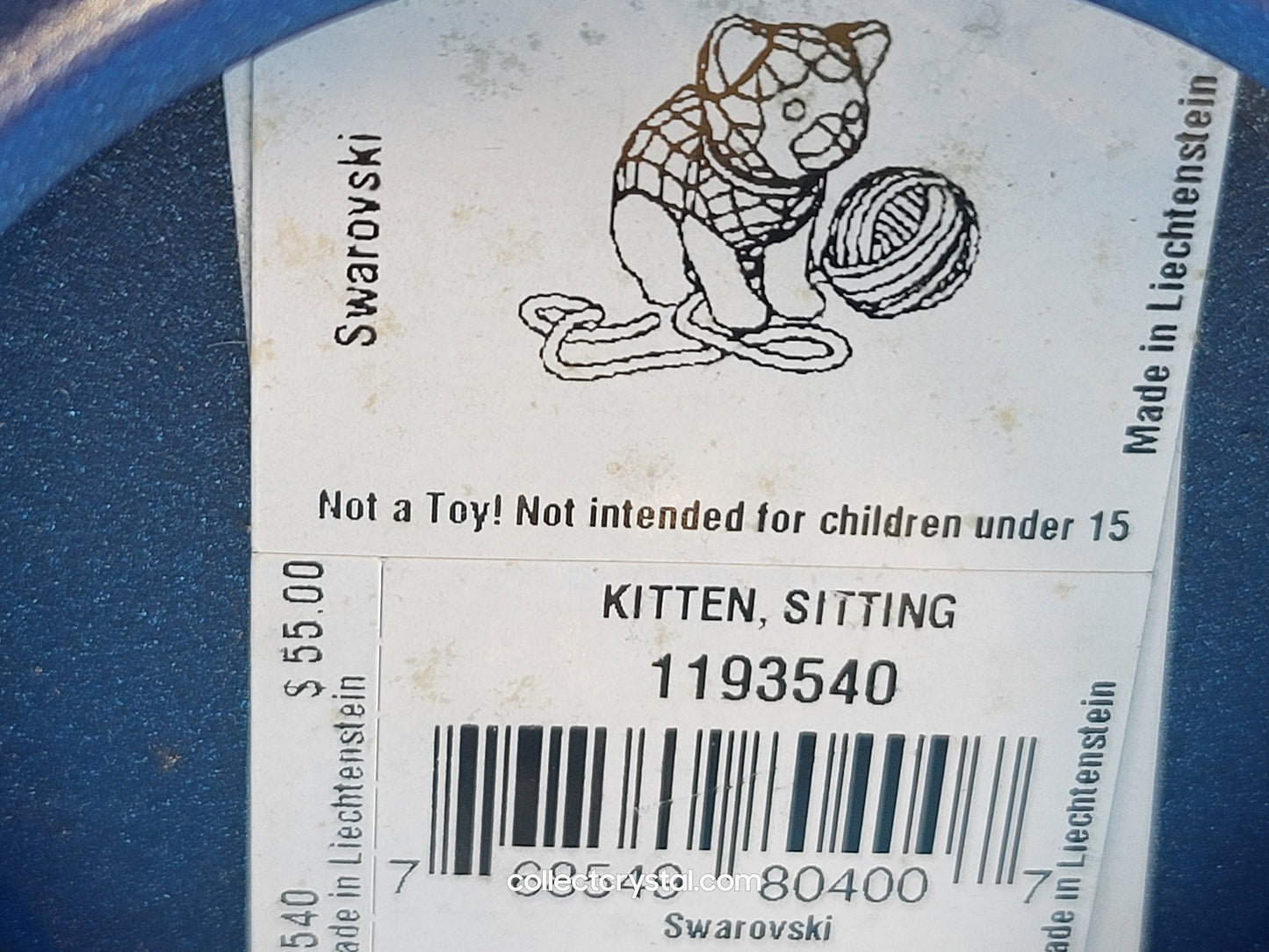 Kitten Sitting w/ Blue Collar & Ball of Yarn # 1193540 MIB