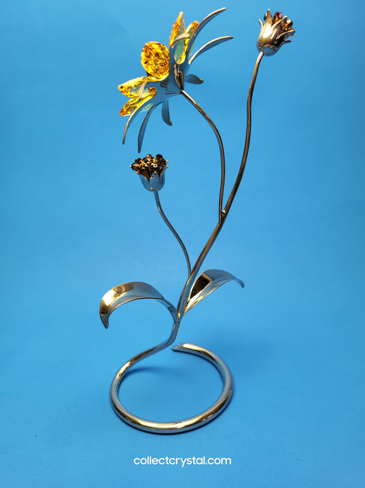 Paradise Flowers - Darigold Light Topaz Flower Figurine # 957575