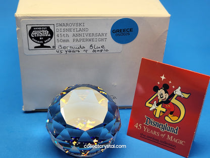 Arribas DisneyLand 45th Anniversary Paperweight 50mm Bermuda Blue