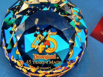Arribas DisneyLand 45th Anniversary Paperweight 50mm Bermuda Blue