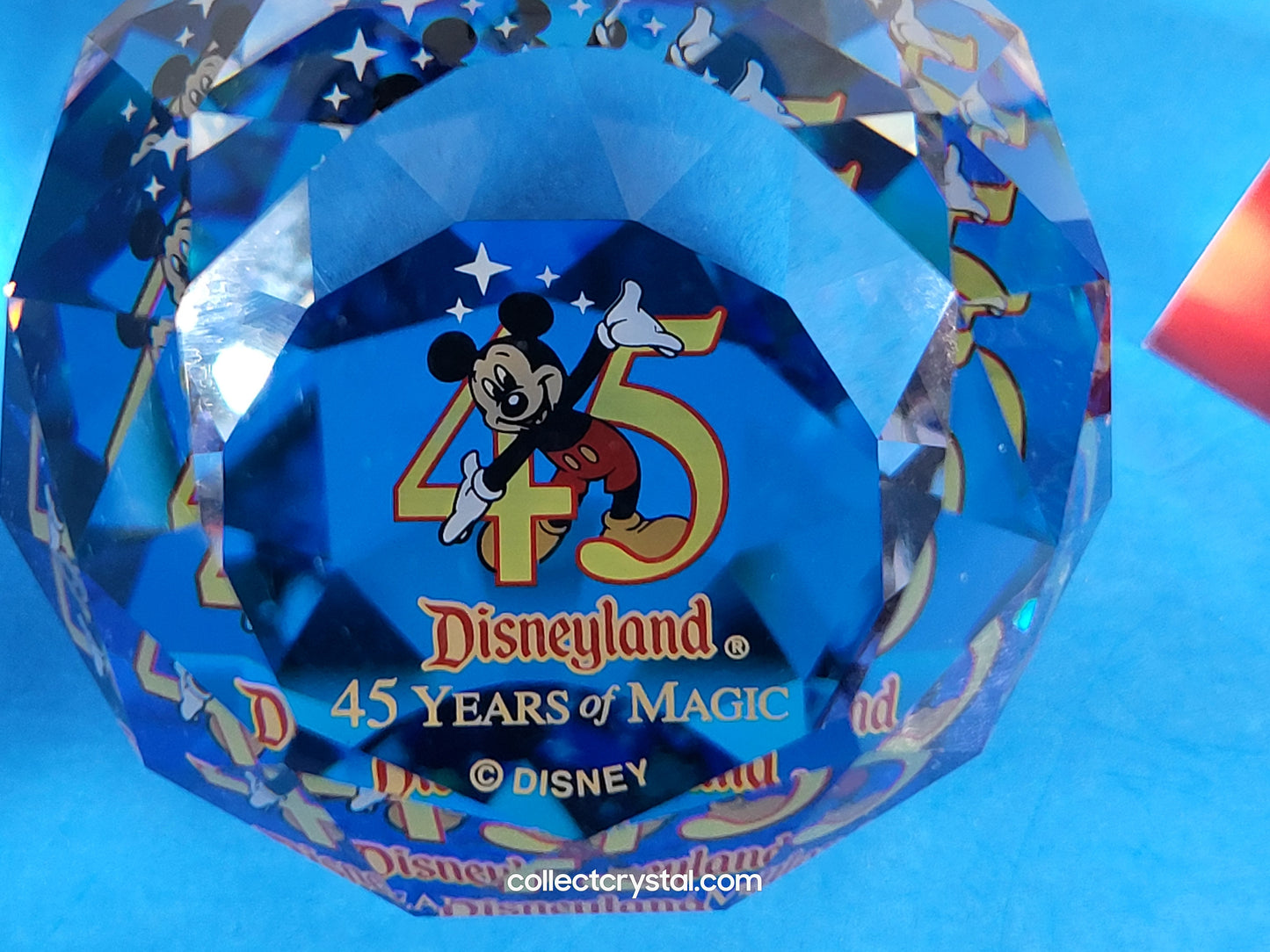 Arribas DisneyLand 45th Anniversary Paperweight 50mm Bermuda Blue