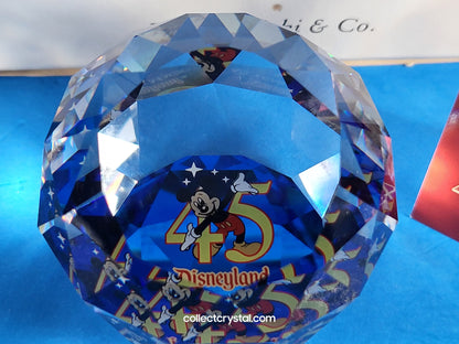 Arribas DisneyLand 45th Anniversary Paperweight 50mm Bermuda Blue