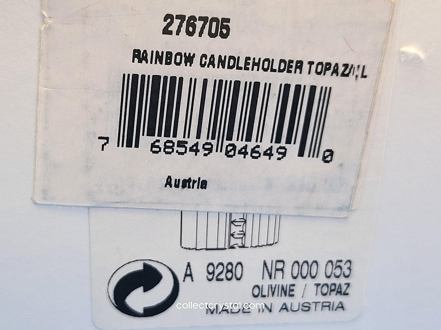 Giftware - CANDLEHOLDER – RAINBOW TOPAZ / OLIVINE # 276705