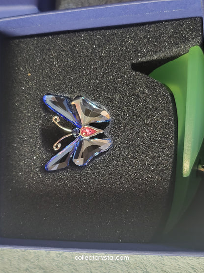 PARADISE BUGS OBJECT –ANSINA LIGHT SAPPHIRE BUTTERFLY & Leaf # 719183