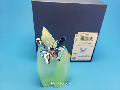 PARADISE BUGS OBJECT –ANSINA LIGHT SAPPHIRE BUTTERFLY & Leaf # 719183